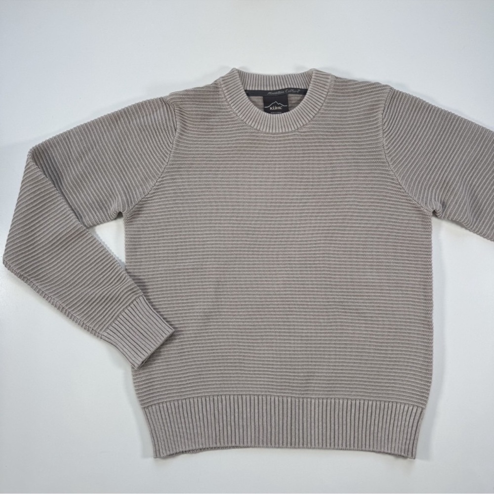 KUHL Sofie Ottoman Knit Crew Neck Sweater Womens Small Beige Organic Cotton